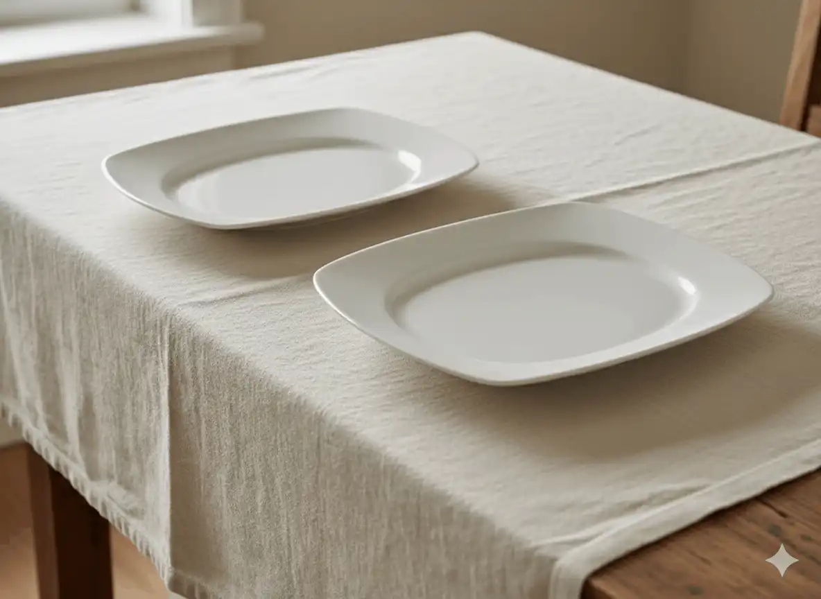 grandes et petites assiettes carées